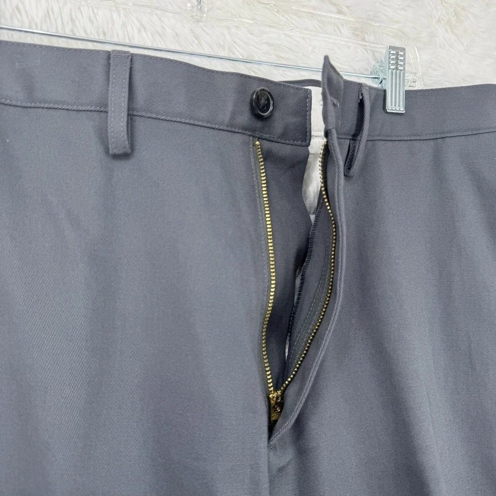 Lands End Mens Gray Dress Pants Size 36 Long Traditional‎ Fit Cotton Classic
